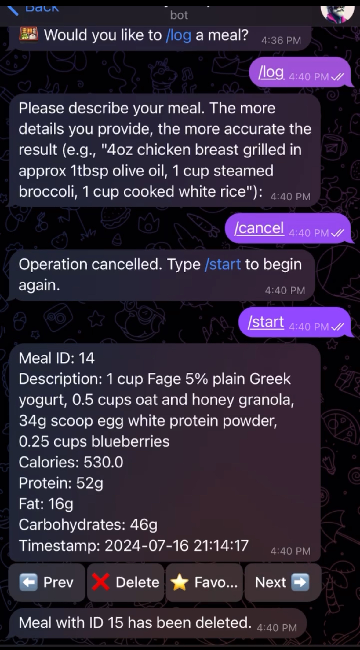 AI-powered meal tracking demo