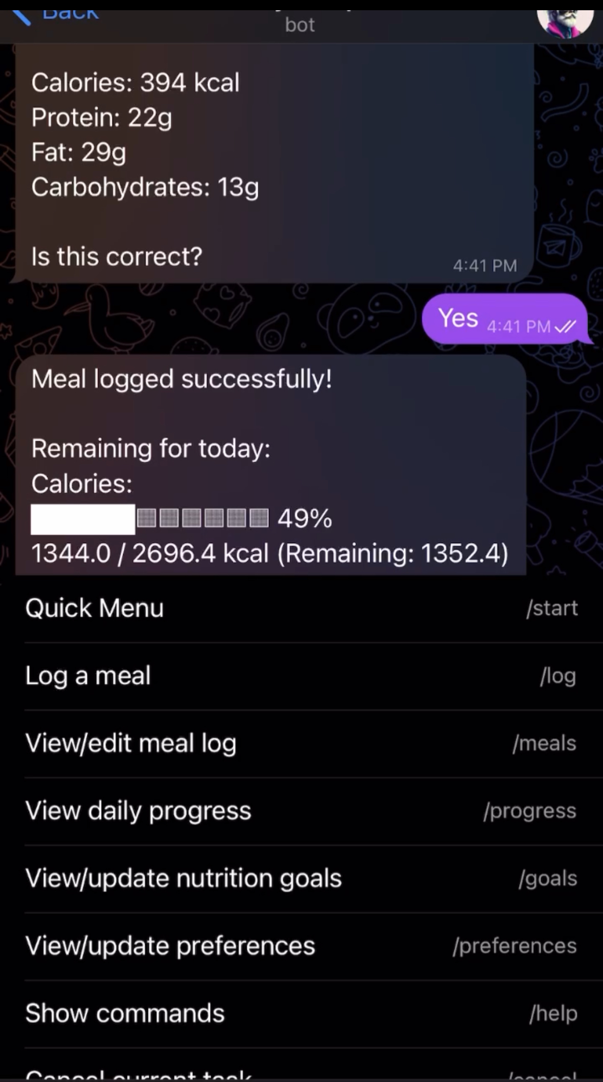 AI-powered nutrition plan demo